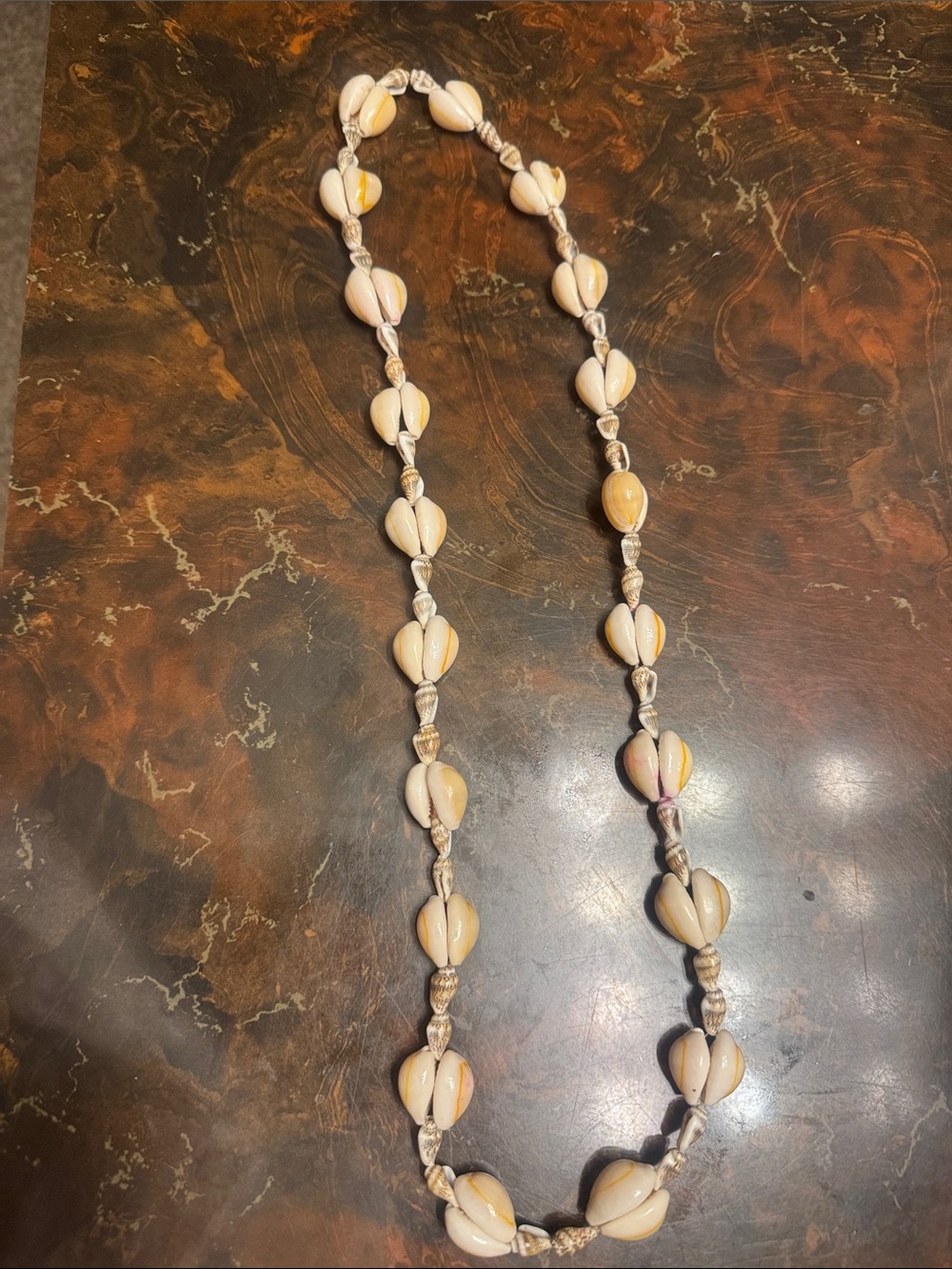 Handmade Shell Bead Necklace - Natural Cream